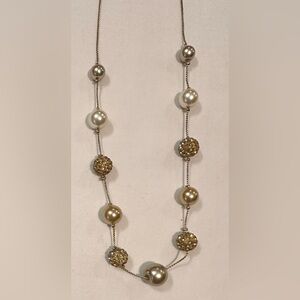 Gold, Silver &‎ Pearl Necklace